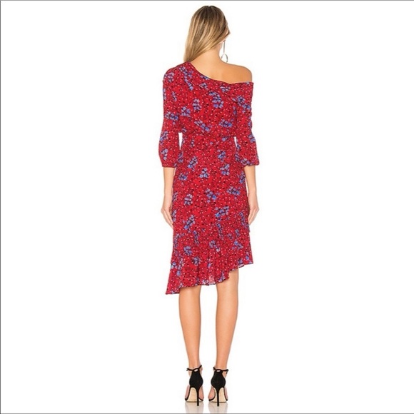 NWT💋SALONI Lexie Asymmetrical Pleated Silk Dress size 2 - Picture 10 of 13